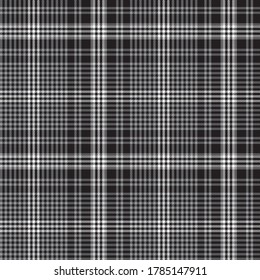 Black and White Glen Plaid textured seamless pattern suitable for fashion textiles and graphics