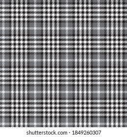 Black and White Glen Plaid textured seamless pattern suitable for fashion textiles and graphics