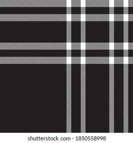 Black and White Glen Plaid textured seamless pattern suitable for fashion textiles and graphics