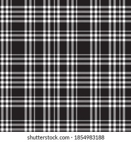 Black and White Glen Plaid textured seamless pattern suitable for fashion textiles and graphics