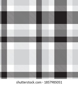 Black and White Glen Plaid textured seamless pattern suitable for fashion textiles and graphics