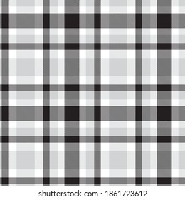 Black and White Glen Plaid textured seamless pattern suitable for fashion textiles and graphics