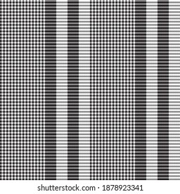 Black and White Glen Plaid textured seamless pattern suitable for fashion textiles and graphics