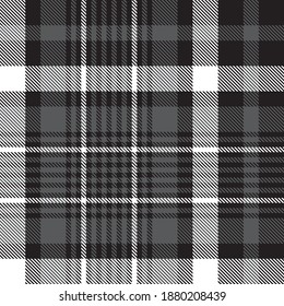 Black and White Glen Plaid textured seamless pattern suitable for fashion textiles and graphics
