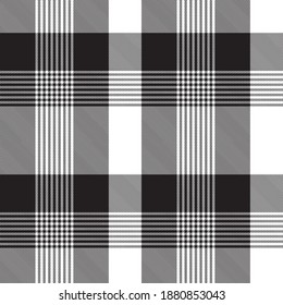Black and White Glen Plaid textured seamless pattern suitable for fashion textiles and graphics