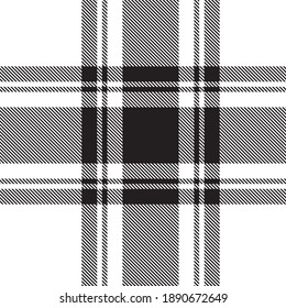Black and White Glen Plaid textured seamless pattern suitable for fashion textiles and graphics