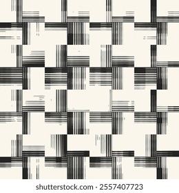 Black And White Glitch Check Pattern