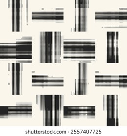 Black And White Glitch Check Pattern