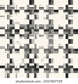 Black And White Glitch Check Pattern