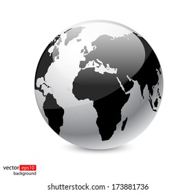 Black And White Globe 3D