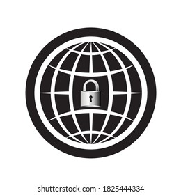 black and white globe isolated on white