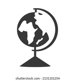 Black and white globe on white background for web design