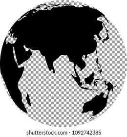 Black And White Globe With Transparent Background. Vector Illustration