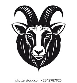 Black And White Goat Head Silhouette