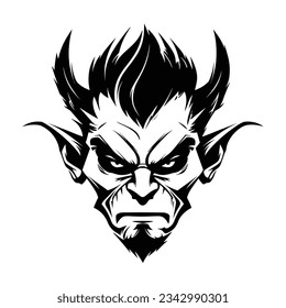 Black And White Goblin Head Silhouette