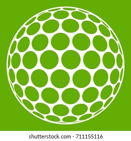 Black and white golf ball icon white isolated on green background. Vector illustration