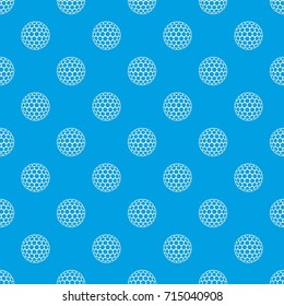 Black and white golf ball pattern repeat seamless in blue color for any design. Vector geometric illustration