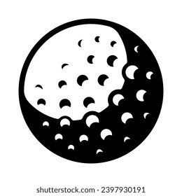 un icono de golf blanco y negro sobre fondo blanco