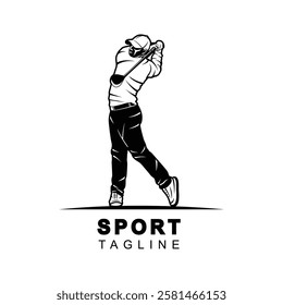 Black and White Golf Sport Mascot Logo