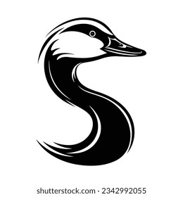Black And White Goose Head Silhouette