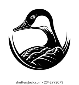 Black And White Goose Head Silhouette