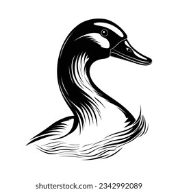 Black And White Goose Head Silhouette