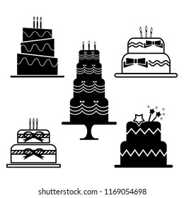 black and white gorgeous celebration cake icon