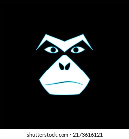 black and white gorilla logo vector