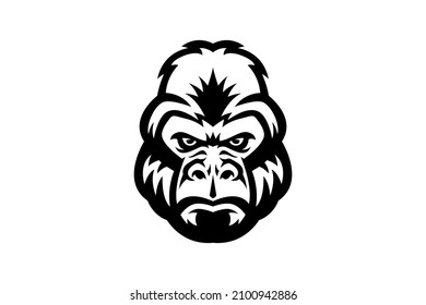 black and white gorilla mascot vector drawing