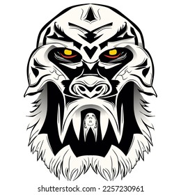 a black and white gorilla vector illustration