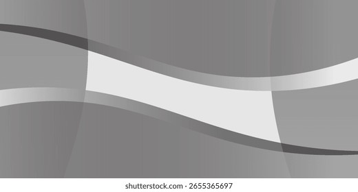 Black and white gradient abstract pattern studio background Light gives a luxurious shine. The walls and floor of the room are shiny, flat metal, with deep curves and dimensions. vector