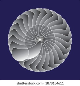 Black white gradient background  with round corner triangular geometric pattern. Illustrator 10 eps.