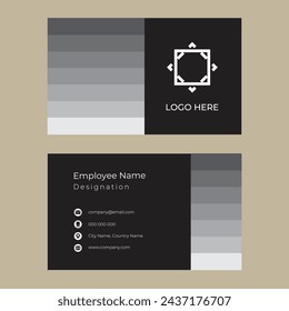 Diseño de tarjeta de visita con degradado en blanco y negro.