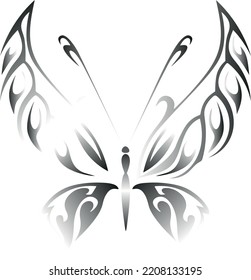 black and white gradient butterfly