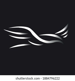 black and white gradient colour bird logo