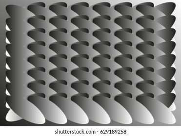 black and white gradient ellipse shape pattern abstract background in vector.