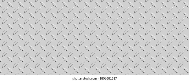 Black and white gradient seamless volumetric pattern. Texture of metal. Abstract geometric illustration. Wide seamless vector illustration