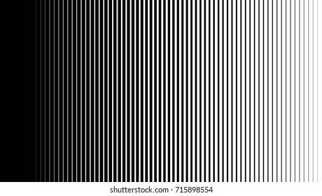 Black to White Gradient Stripe Background - Halftone Abstract Linear Pattern Design