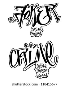 Black and white graffiti background. Horizontal graffiti banner