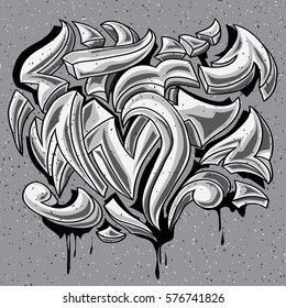 Black and white graffiti curls