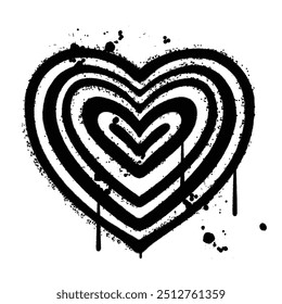 Black and White Graffiti Spray Painted love on white background