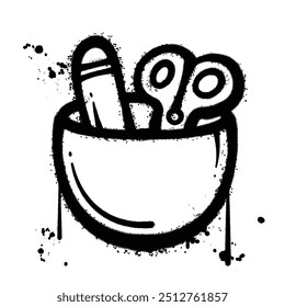 Black and White Graffiti Spray Painted stationery on white background