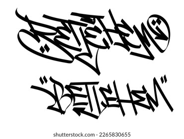 black white graffiti tag BETLEHEM