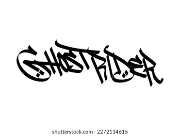 black white graffiti tag GHOST RIDER