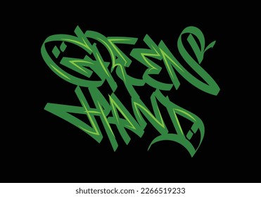 black white graffiti tag GREEN HAND