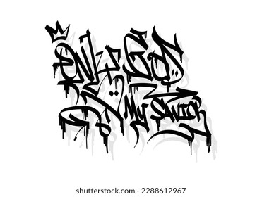 black white graffiti tag ONLY GOD MY SAVIOR