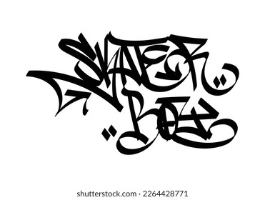 black white graffiti tag word SKATER BOY