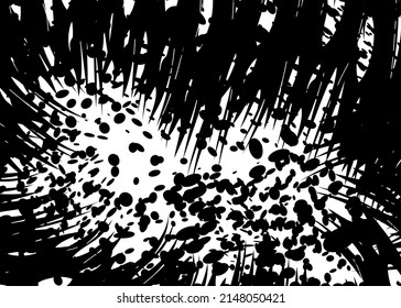 Black and white grainy grunge halftone vector background. Abstract pattern with random dots.