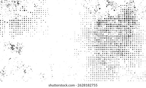 Black and white grainy halftone texture. Dust overlay textured dirty grunge scan paper texture. Old worn overlay distressed background.