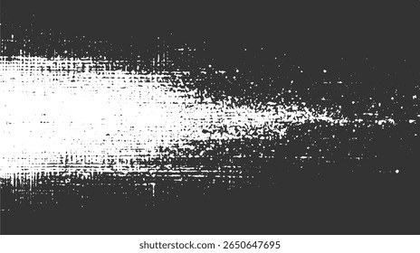 Black and white grainy texture with a gradient effect from bright white to dark black creating a distressed grunge style.